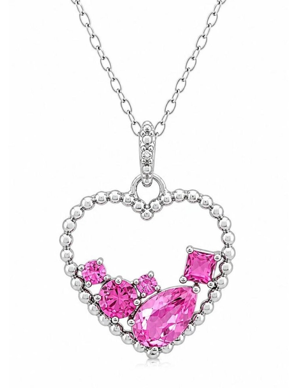 Genuine 1.69 Cts Pink Topaz & White Sapphire Solid .925 Sterling Silver